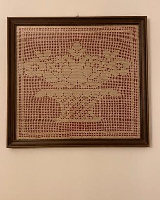 Quadro filet all'uncinetto