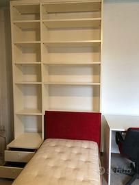 Libreria laccata bianca con cassettiera (+ Letto)