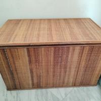 2 cassapanche in vimini naturale con contenitore