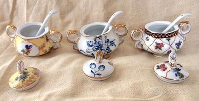 tre zuccheriere miniatura vintage