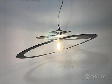 Lampadario D.65 metallo nero taglio laser