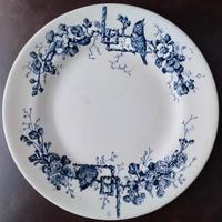 piatto ceramica francese Bourgedis uccellino blu