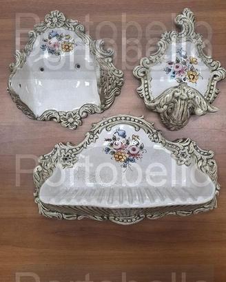 Codice: 9929 SET BAGNO VINTAGE IN CERAMICA DI CAP