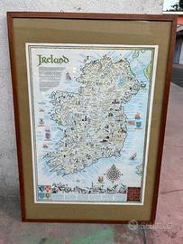 Stampa vintage mappa Irlanda