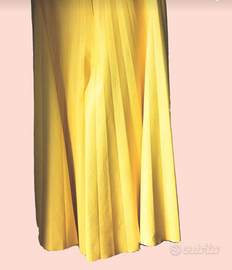 Gonna pantalone in ecopelle plissettato