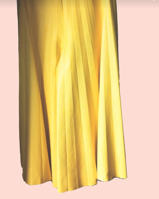 Gonna pantalone in ecopelle plissettato