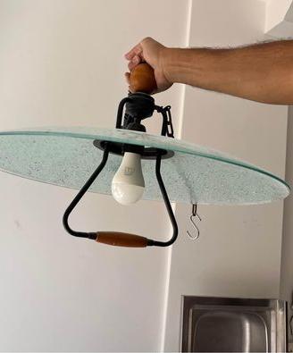 Lampadario in vetro da cucina
