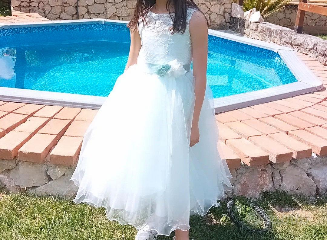 Bolero Bianco Satin Per Comunione Ragazza - Maniche Lunghe, Foderato, Made In EU