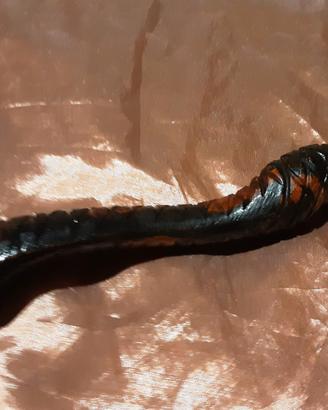 Bastone Serpente Antico Legno Intagliato