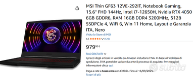 MSI THIN GF63 12VE
