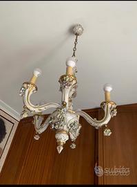 Lampadario in porcellana, Capodimonte