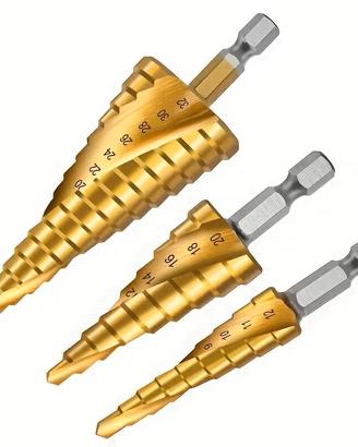 SET 3 FRESE ACCIAIO PASSANTI da 3 a 20mm di Ø SET