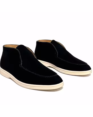 Mocassino uomo alto scamosciato n. 43 nero - NUOVI