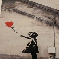 Quadro Bansky "Balloon girl" in tela e legno