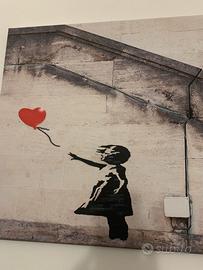 Quadro Bansky "Balloon girl" in tela e legno