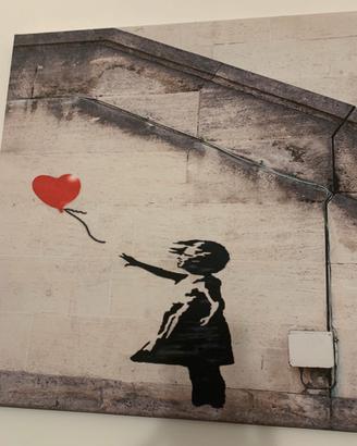 Quadro Bansky "Balloon girl" in tela e legno