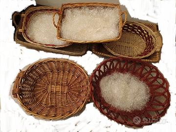 7 Ceste in legno/vimini per confezione  Natalizia