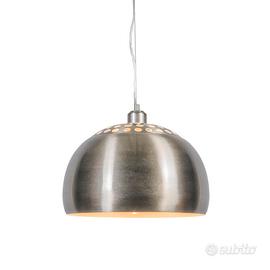 Lampada a sospensione in metallo argentato satinat