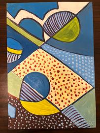 Dipinto astratto su tavola