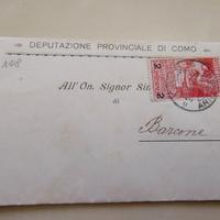 Piego 1913 COMO per Barcone - Sovrastampa 2c su 10
