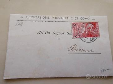 Piego 1913 COMO per Barcone - Sovrastampa 2c su 10