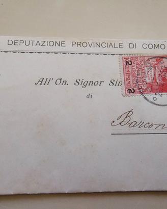Piego 1913 COMO per Barcone - Sovrastampa 2c su 10