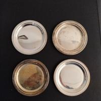 set di 4 sottobicchieri in argento 800 vintage 