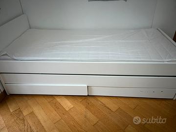 Letto a Cassetto con Scompartimento + 2 materassi