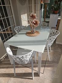 Tavolo in vetro temperato bianco su misura – Zeoli