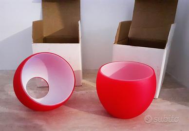 Paralumi in Vetro Rosso e Bianco - Lampade Design