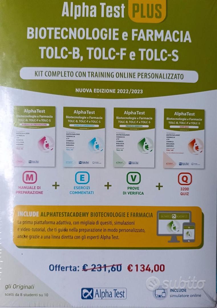 Alpha Test plus. Biotecnologie e farmacia TOLC-B, TOLC-F e TOLC-S