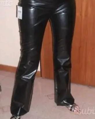 Pantaloni donna ecopelle neri
