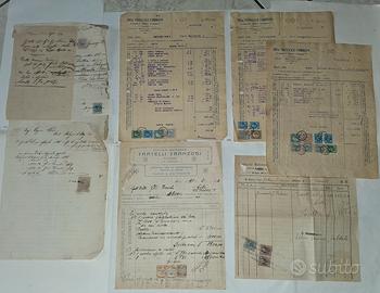 lotto storia postale documenti con marche da bollo