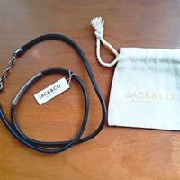 Bracciale doppio/collier cordino e argento brunito