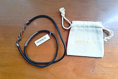 Bracciale doppio/collier cordino e argento brunito