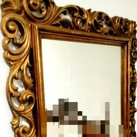 Specchiera in legno massello intarsiato 