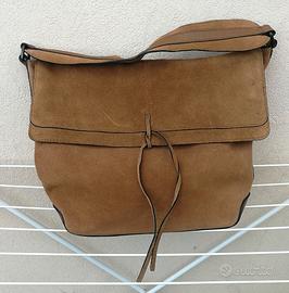 Borsa a spalla scamosciata marrone Promod Usata