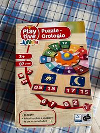 Alfabeto , orologio e giochi legno