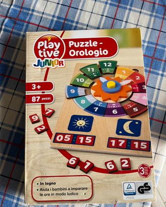 Alfabeto , orologio e giochi legno