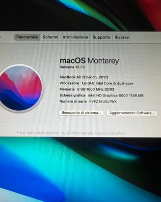 MacBook air 13" inch 2017
