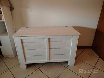 cassapanca legno bianca 