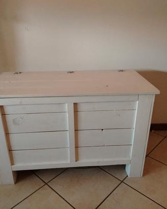 cassapanca legno bianca 