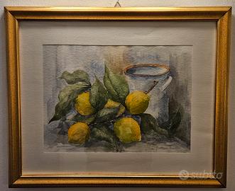 Quadro Acquerello: Natura Morta con Limoni