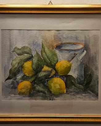 Quadro Acquerello: Natura Morta con Limoni