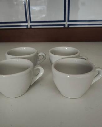 Set 4 Tazze da Cappuccino in Porcellana Bianca