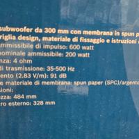 subwoofer  blaupunkt gtt 300 da 600watt