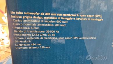 subwoofer  blaupunkt gtt 300 da 600watt