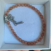 Bracciale in agata rosa e acciaio 