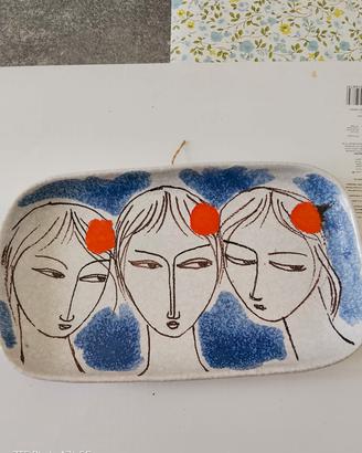 Piatto in ceramica folk