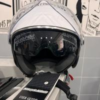 CASCO DIEFFE DEMIJET DOPPIA VISIERA BIANCO LUCIDO